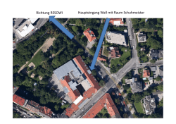 Richtung RESOWI Haupteingang Wall mit Raum Schuhmeister