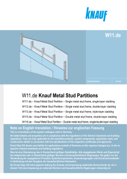 New W11.de Knauf Metal Stud Partitions W11.de