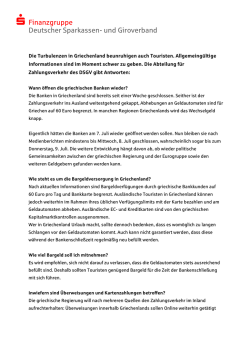 Information f&uuml;r Griechenland-Touristen