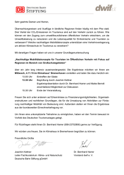 dwif Nachhaltige Mobilit&auml;tskonzepte f&uuml;r Touristen Einladung mit