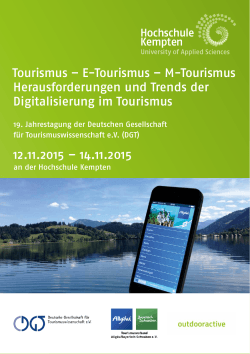 Tourismus – E‑Tourismus – M‑Tourismus Herausforderungen und