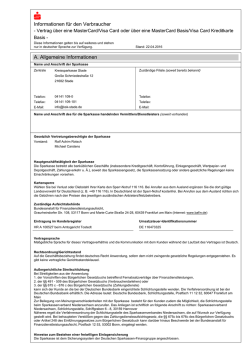 Informationen f&uuml;r den Verbraucher A. Allgemeine Informationen