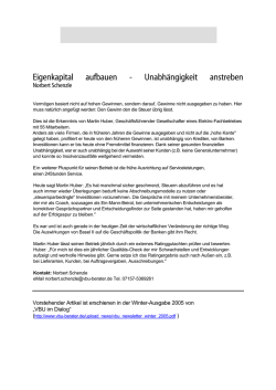 Eigenkapital aufbauen - Unabh&auml;ngigkeit anstreben