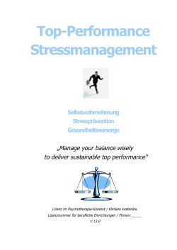 Top-Performance Stressmanagement - psychotherapie
