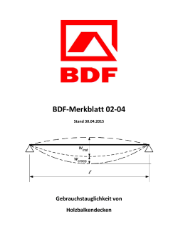 BDF‐Merkblatt 02‐04: Gebrauchstauglichkeit von Holzbalkendecken