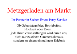 Party-Service - Metzgerladen am Markt