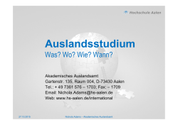 Auslandsstudium - Hochschule Aalen
