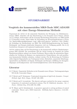 STUDIENARBEIT Vergleich des kommerziellen MKS