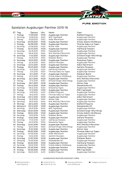 Spielplan Augsburger Panther 2015-16