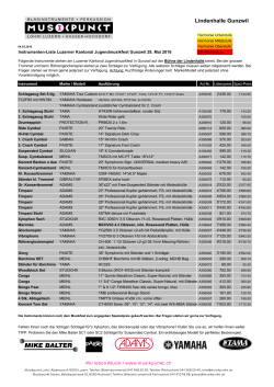 Instrumentenliste Lindenhalle Gunzwil