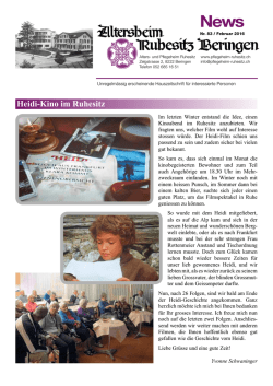 Heidi-Kino im Ruhesitz - und Pflegeheim Ruhesitz