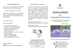 Flyer Achtsamkeit am GBG - Georg-Büchner