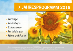 Hospiz Haus Sonnenschein Jahresprogramm 2016