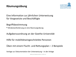 Vorlage zur Unterweisung zu R&auml;umungs&uuml;bungen - Goethe