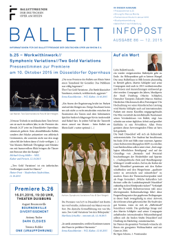 Ballett Infopost Nr. 86 Dezember 2015
