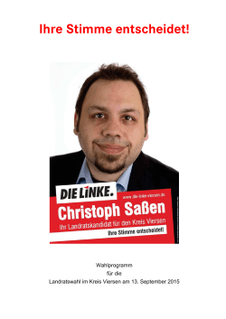 Wahlprogramm Christoph Saßen
