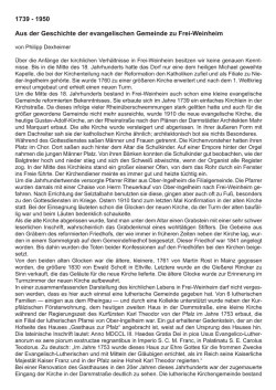 Aus der Geschichte der evangelischen Gemeinde zu Frei
