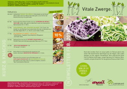 Vitale Zwerge. - Organix Biomarkt GmbH