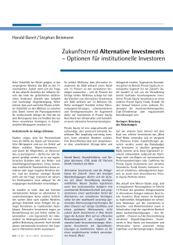 Zukunftstrend Alternative Investments – Optionen für
