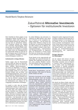 Zukunftstrend Alternative Investments – Optionen für