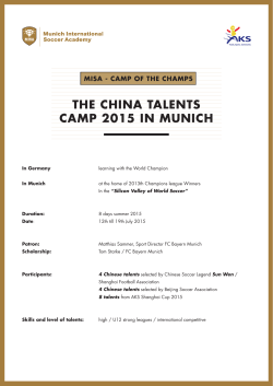 THE CHINA TALENTS CAMP 2015 IN MUNICH