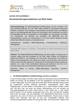 Lernen mit Lernleitern &ndash; Schulentwicklungskonzeptionen aus Rishi
