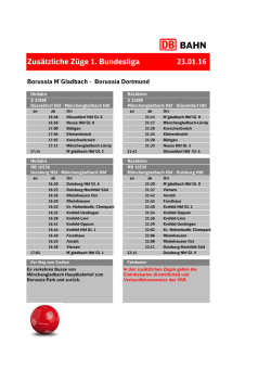 Zusätzliche Züge 1. Bundesliga 23.01.16