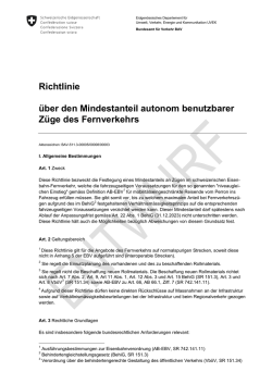 Richtlinie über den Mindestanteil autonom benutzbarer Züge