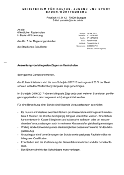 Ausweitung von bilingualen Zügen an Realschulen