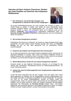 Interview Antoine Chaumeron, H&ocirc;tel Palafitte