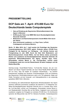 DCP Gala am 7. April: 470.000 Euro für Deutschlands beste