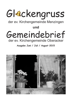 Glockengruss Mai 2015.indd - Evangelische Kirchengemeinde