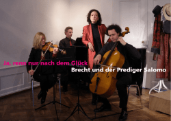 Ja, renn nur nach dem Gl&uuml;ck Brecht und der