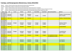 Trainingsprogramm 15/16