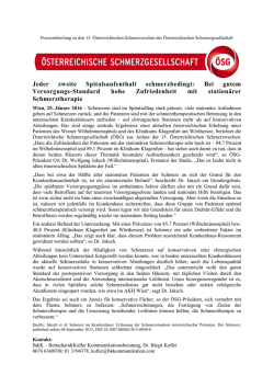 Jeder zweite Spitalsaufenthalt schmerzbedingt: Bei gutem
