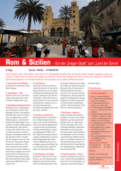 Rom & Sizilien - Von der „Ewigen Stadt“ zum „Land der Sonne“