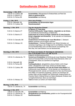 Gottesdienste Oktober 2015 - Pfarreiengemeinschaft Mendig
