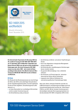 ISO 14001:2015 ver&ouml;ffentlicht