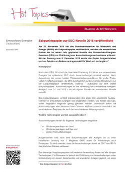 Eckpunktepapier zur EEG-Novelle 2016 ver&ouml;ffentlicht