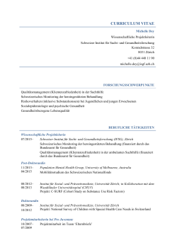 curriculum vitae - Schweizer Institut für Sucht