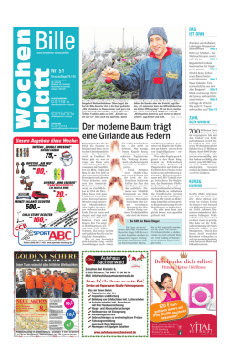 Der moderne Baum trägt eine Girlande aus Federn