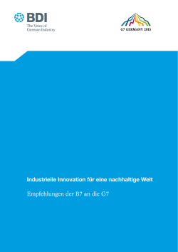 Industrielle Innovation für eine nachhaltige Welt Empfehlungen