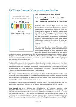 Die Welt der Commons. Muster gemeinsamen Handelns