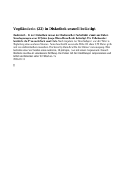 Vogtländerin (22) in Diskothek sexuell belästigt - Vogtland