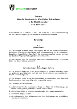 Satzung über die Benutzung der öffentlichen