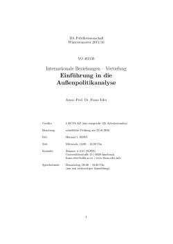 Einf&uuml;hrung in die Au&szlig;enpolitikanalyse
