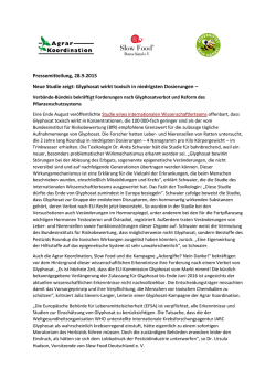 Glyphosat wirkt toxisch in niedrigsten Dosierungen