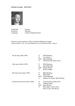 Filmography engl - Driven By Creatives