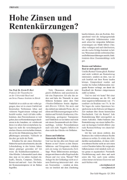 Hohe Zinsen und rentenk&uuml;rzungen?