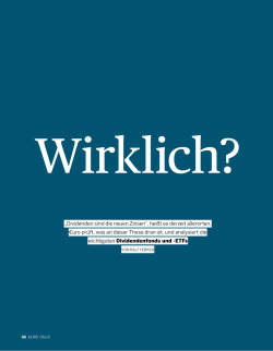 Dividenden sind die neuen Zinsen